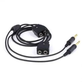 Rugged Radios General Aviation Pilot Headset Extension Splitter Cable
