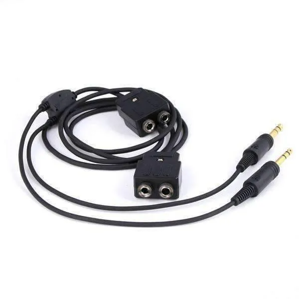 Rugged Radios General Aviation Pilot Headset Extension Splitter Cable