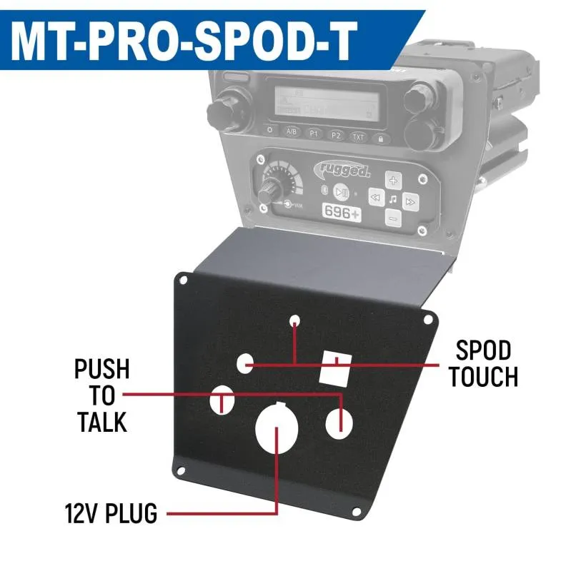 Rugged Radios Lower Accessory Panel - SPOD Switch Panel - Polaris RZR PRO XP/RZR Turbo R/RZR PRO R Dash Mount Radio/Intercom