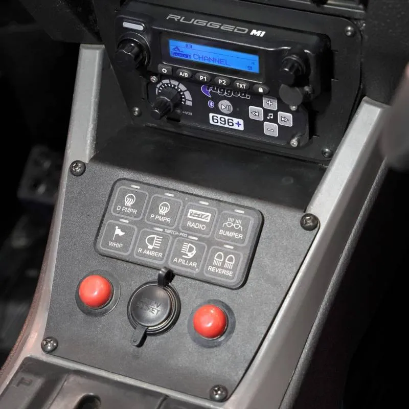 Rugged Radios Lower Accessory Panel - SPOD Switch Panel - Polaris RZR PRO XP/RZR Turbo R/RZR PRO R Dash Mount Radio/Intercom