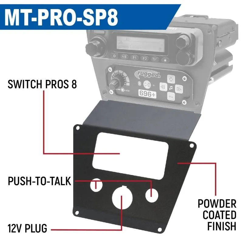 Rugged Radios Lower Accessory Panel - SPOD Switch Panel - Polaris RZR PRO XP/RZR Turbo R/RZR PRO R Dash Mount Radio/Intercom