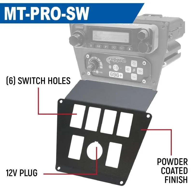 Rugged Radios Lower Accessory Panel - SPOD Switch Panel - Polaris RZR PRO XP/RZR Turbo R/RZR PRO R Dash Mount Radio/Intercom