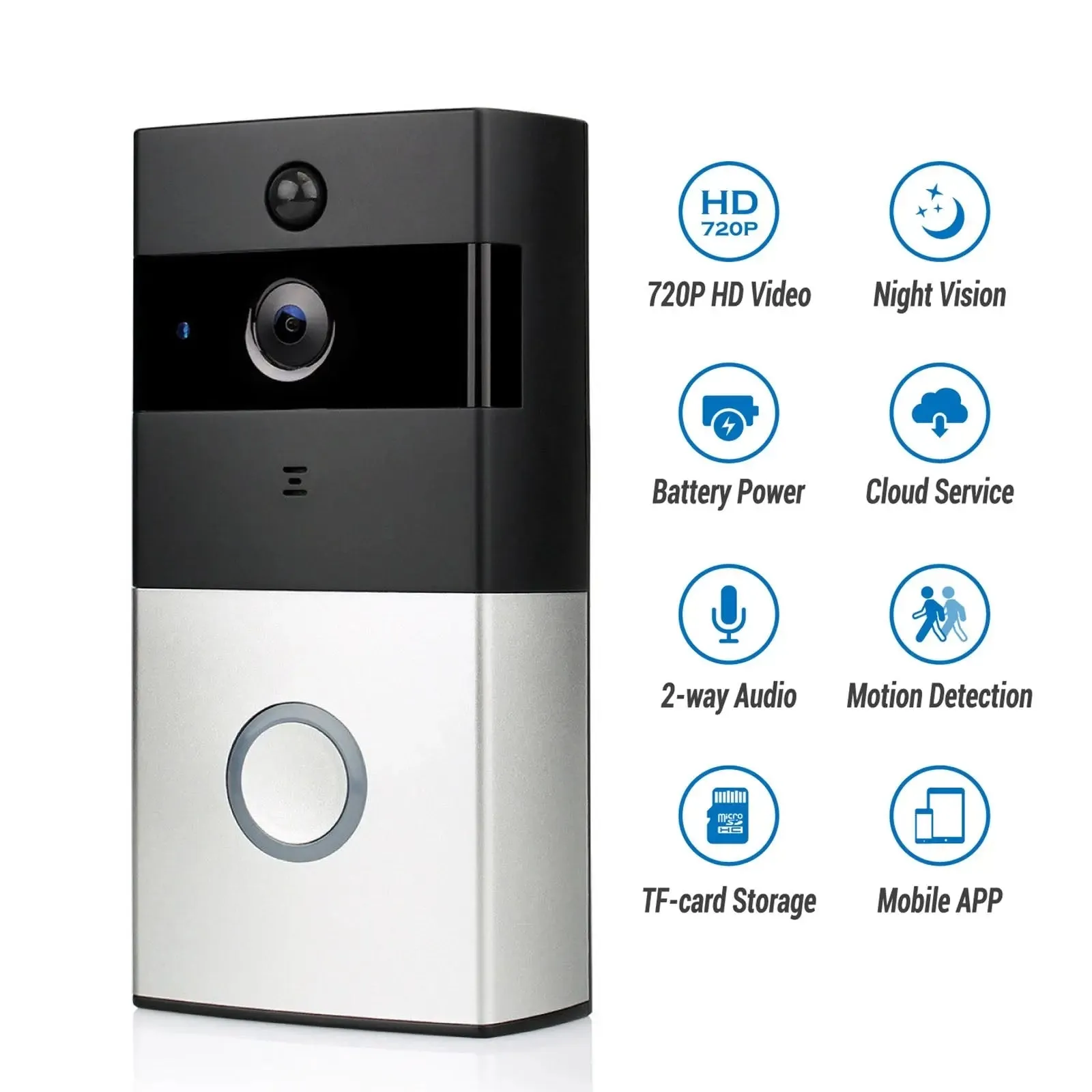 Safe zone wireless video doorbell camera 8gb smart remote control intercom wifi