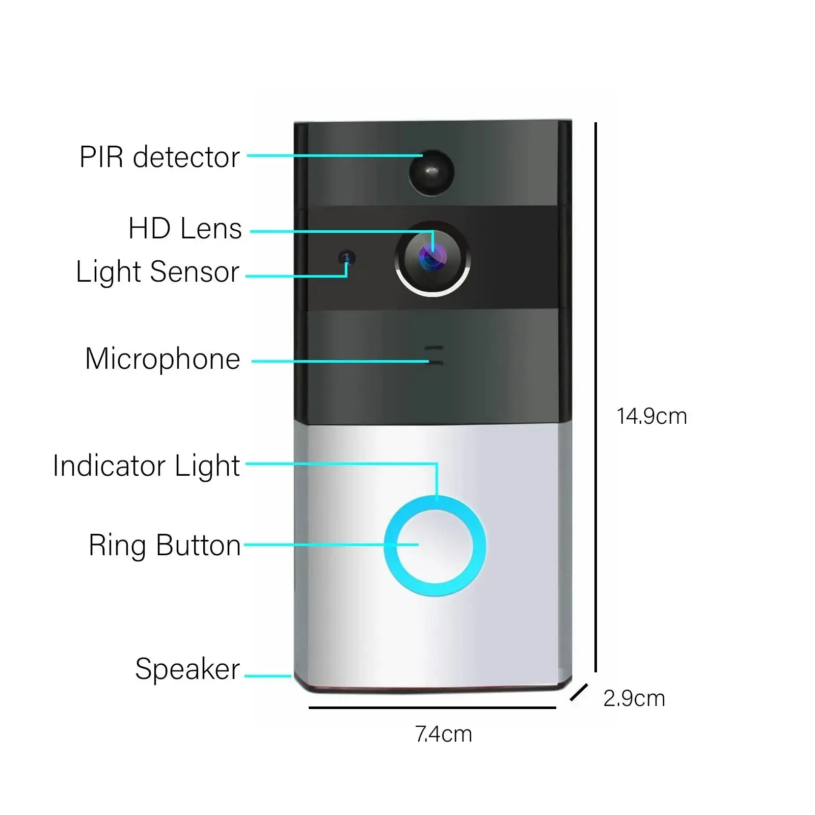 Safe zone wireless video doorbell camera 8gb smart remote control intercom wifi