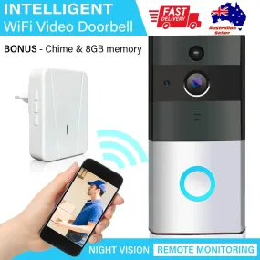 Safe zone wireless video doorbell camera 8gb smart remote control intercom wifi