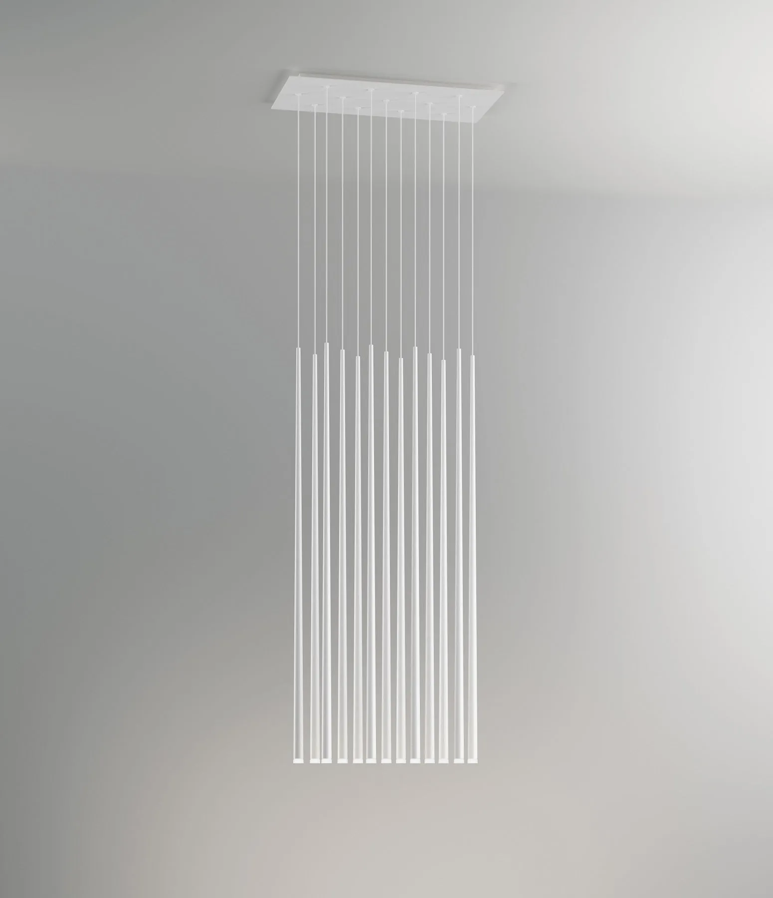 Slim 13 LEDs Pendant White Lacquer Fiber 0937