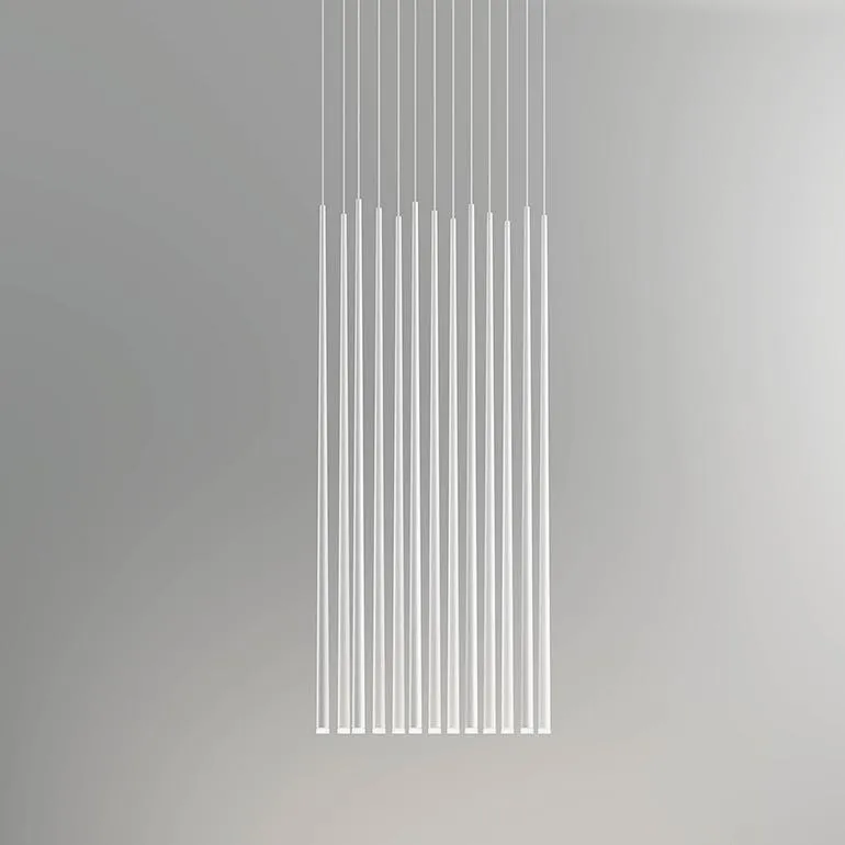 Slim 13 LEDs Pendant White Lacquer Fiber 0937