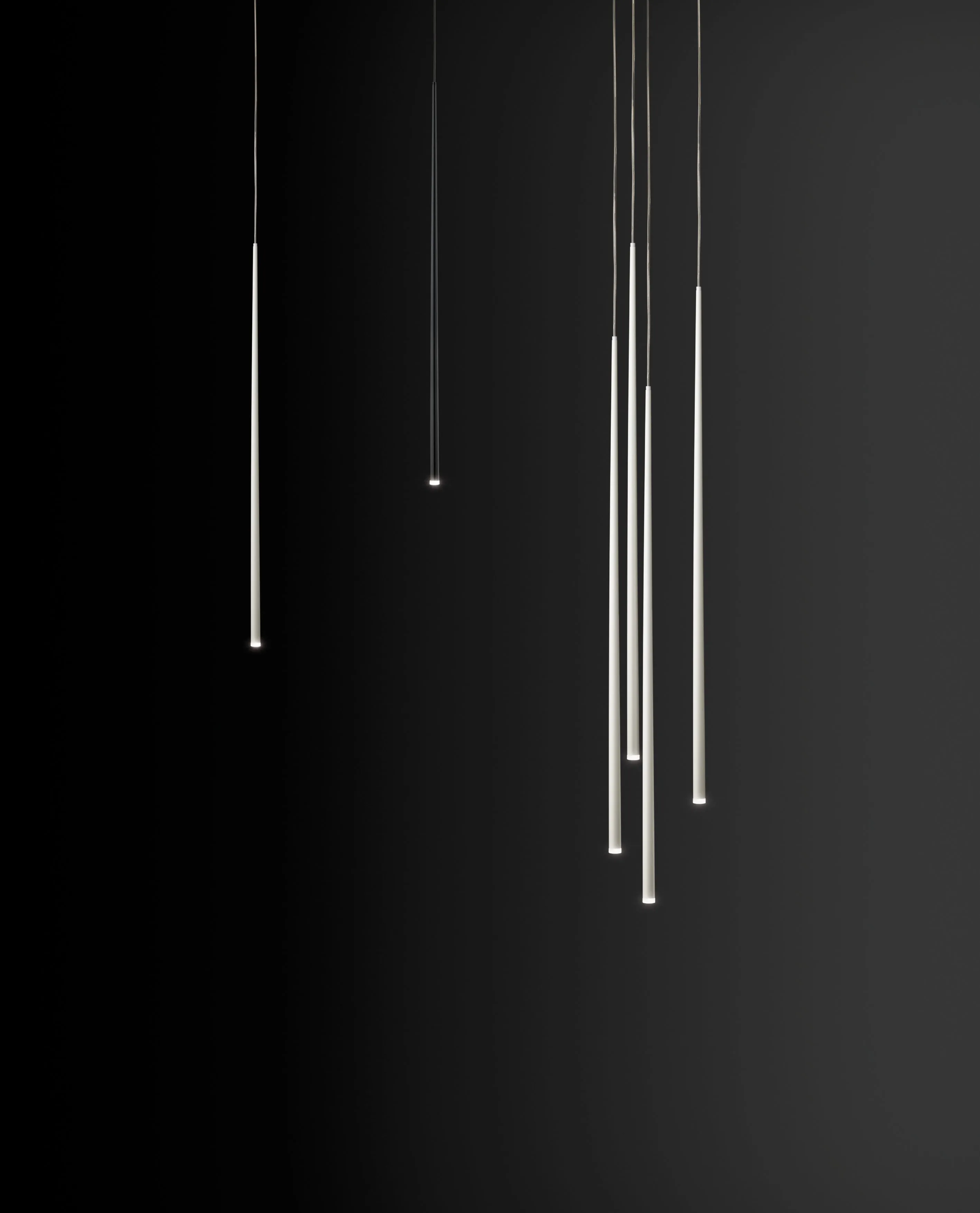 Slim 13 LEDs Pendant White Lacquer Fiber 0937