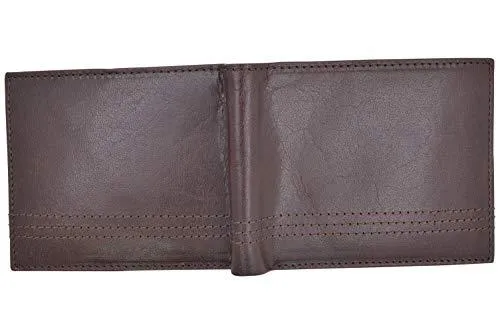 Slim Men's Wallet Thin Bifold Leather RFID Blocking Minimalist Front Pocket Mens Brown Wallet Cazoro RFID611292