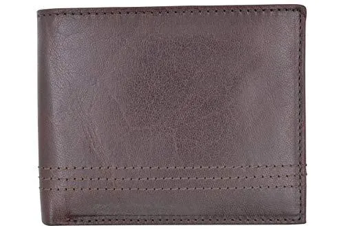 Slim Men's Wallet Thin Bifold Leather RFID Blocking Minimalist Front Pocket Mens Brown Wallet Cazoro RFID611292
