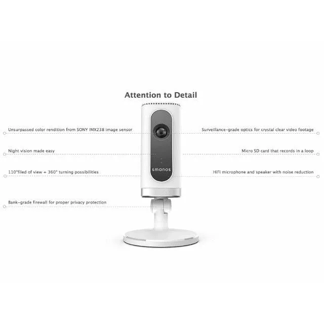 Smanos IP6 HD Smarthome Wifi Camera with 2-way Audio