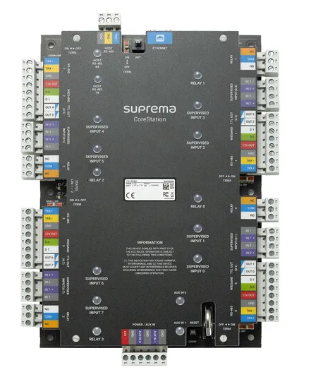 SUPREMA CORESTATION BIOMETRIC ACCESS CONTROLLER AND 4x XPD-GKDB XPASS D2 OUTDOOR COMPACT RFID READER