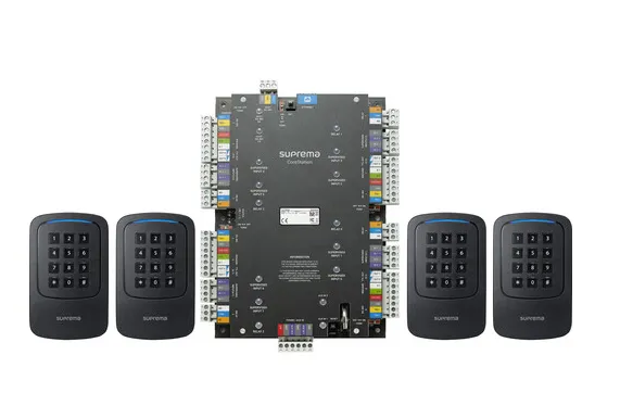 SUPREMA CORESTATION BIOMETRIC ACCESS CONTROLLER AND 4x XPD-GKDB XPASS D2 OUTDOOR COMPACT RFID READER