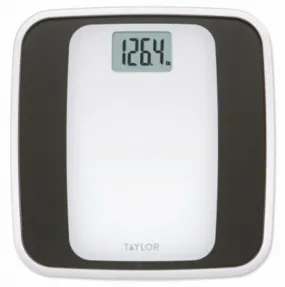 Taylor® 76054012 Bright White Tempered Glass Platform Digital Bath Scale, 330 Lb