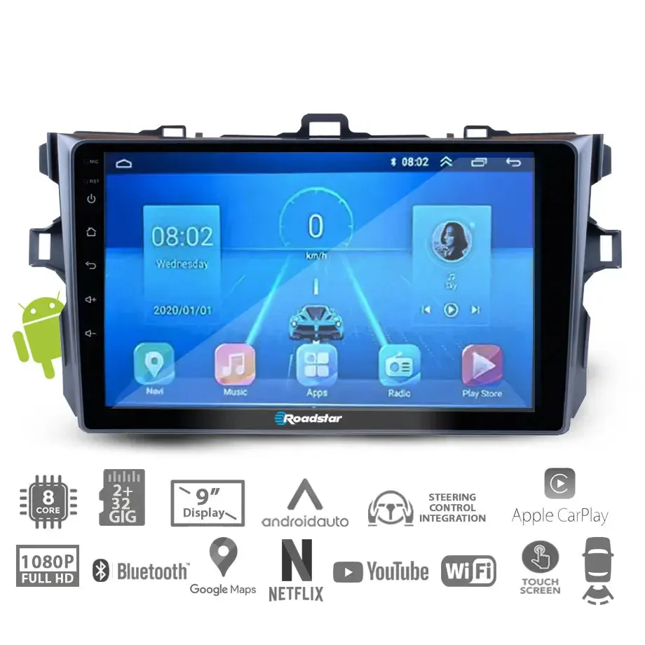 Toyota Corolla (07-13) - 9 Inch Roadstar Android Entertainment & GPS System