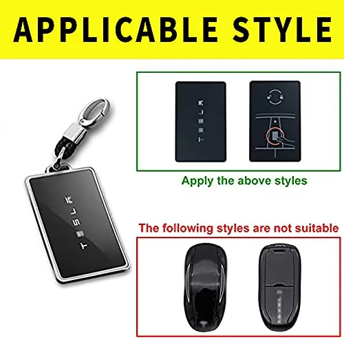 TPU Key Card Holder Case Compatible with Tesla Model 3, Key Protector Cover Accessories Including Key Chain, Silver