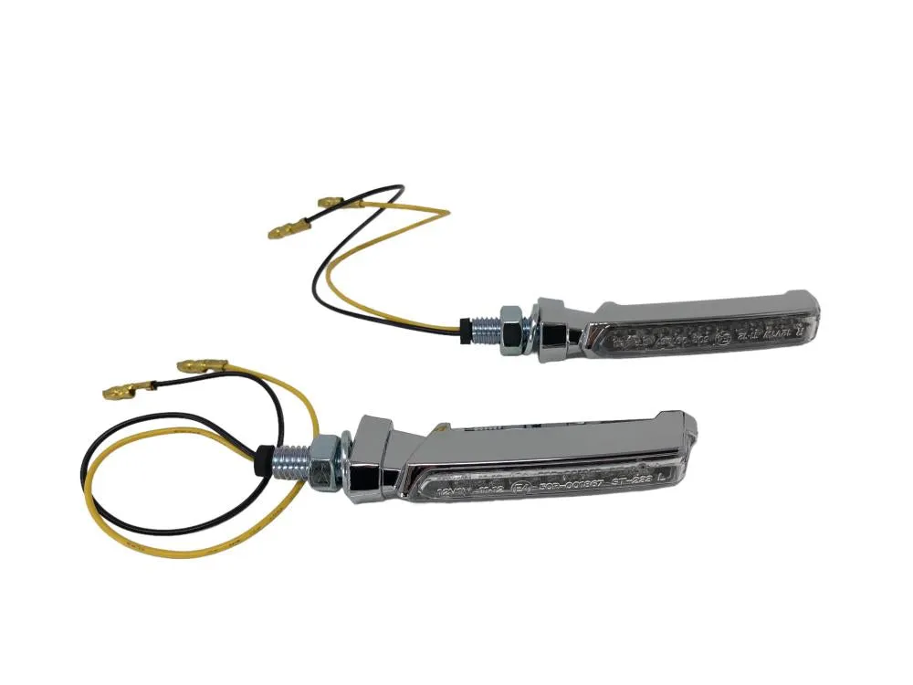 Turn Signal Set (2) Blade, LED - Chrome - Highway Hawk H68-687