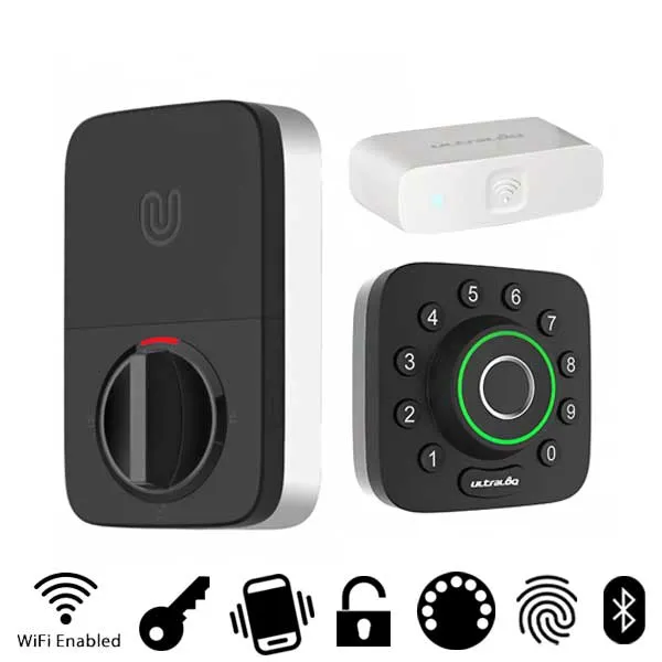 Ultraloq U-Bolt Pro - Keypad Smart Deadbolt   Wi-Fi - Finger Print Reader - Bluetooth - Touchscreen Keypad - Key Override - Auto Lock