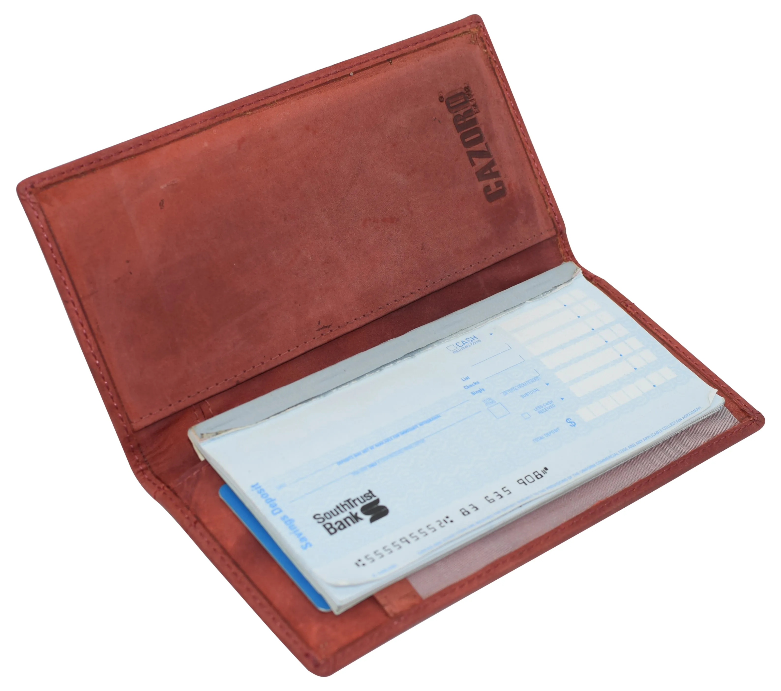 USA Genuine Leather Checkbook Cover For Men & Women Checkbook Holder Wallet RFID Blocking RFID61156HU