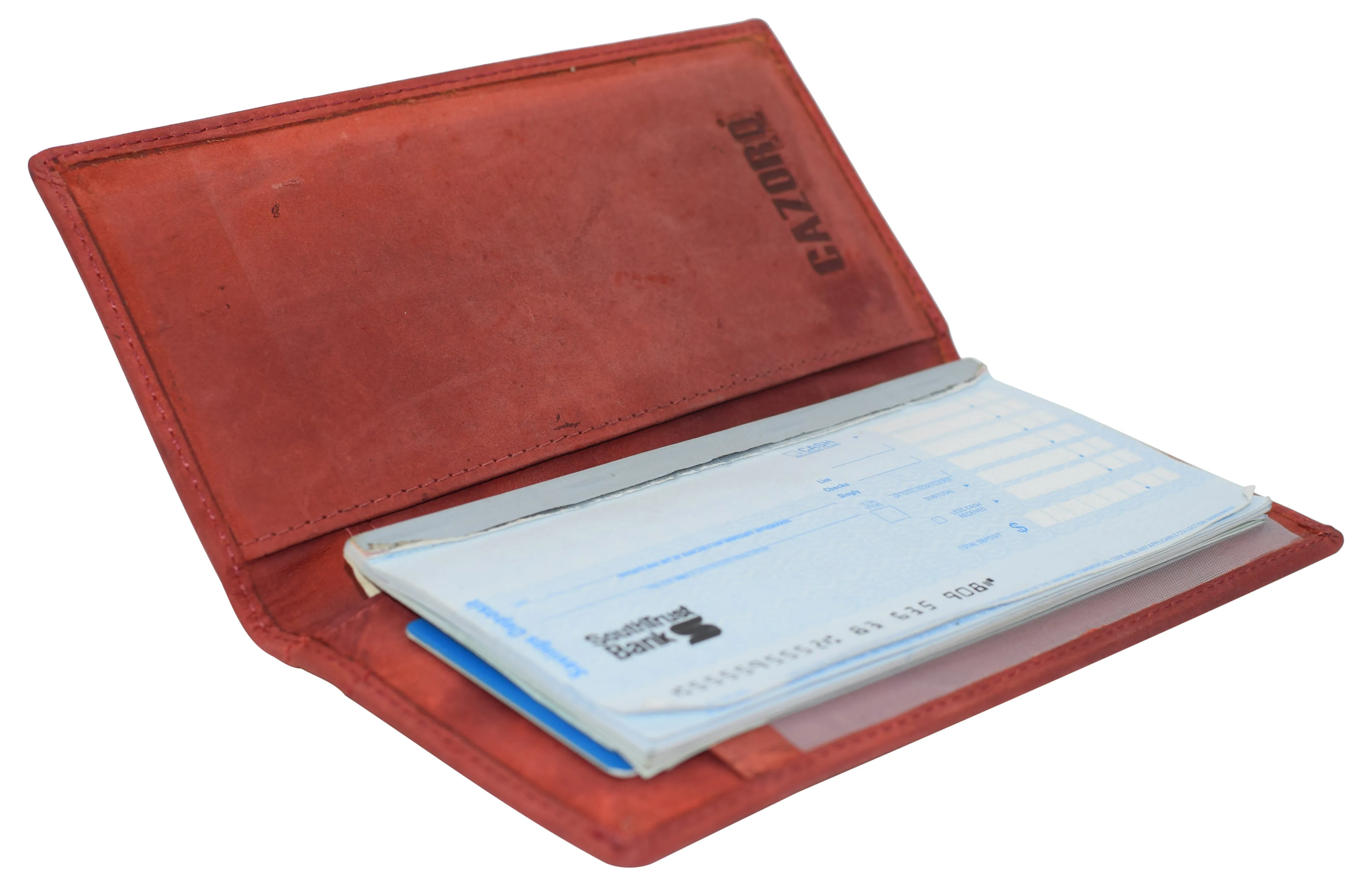 USA Genuine Leather Checkbook Cover For Men & Women Checkbook Holder Wallet RFID Blocking RFID61156HU