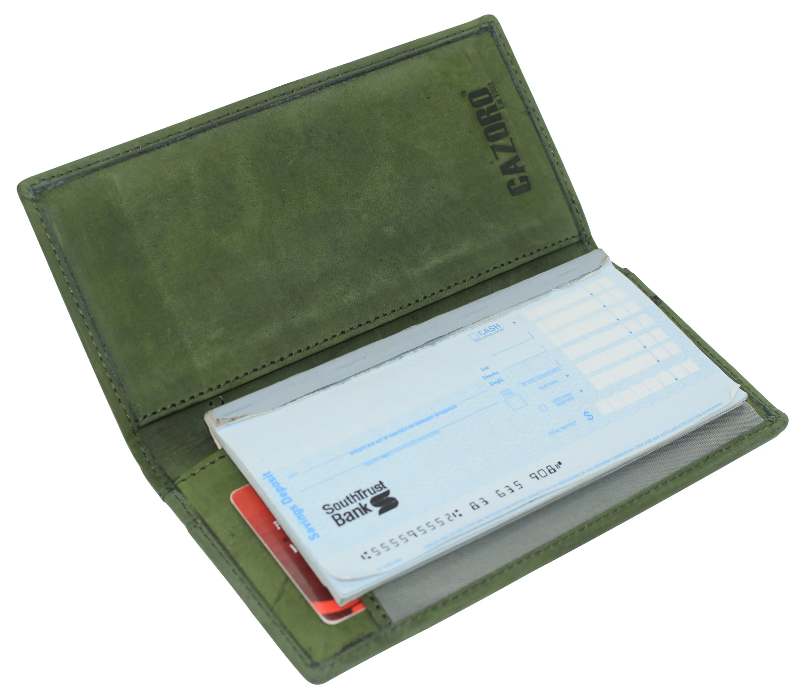 USA Genuine Leather Checkbook Cover For Men & Women Checkbook Holder Wallet RFID Blocking RFID61156HU