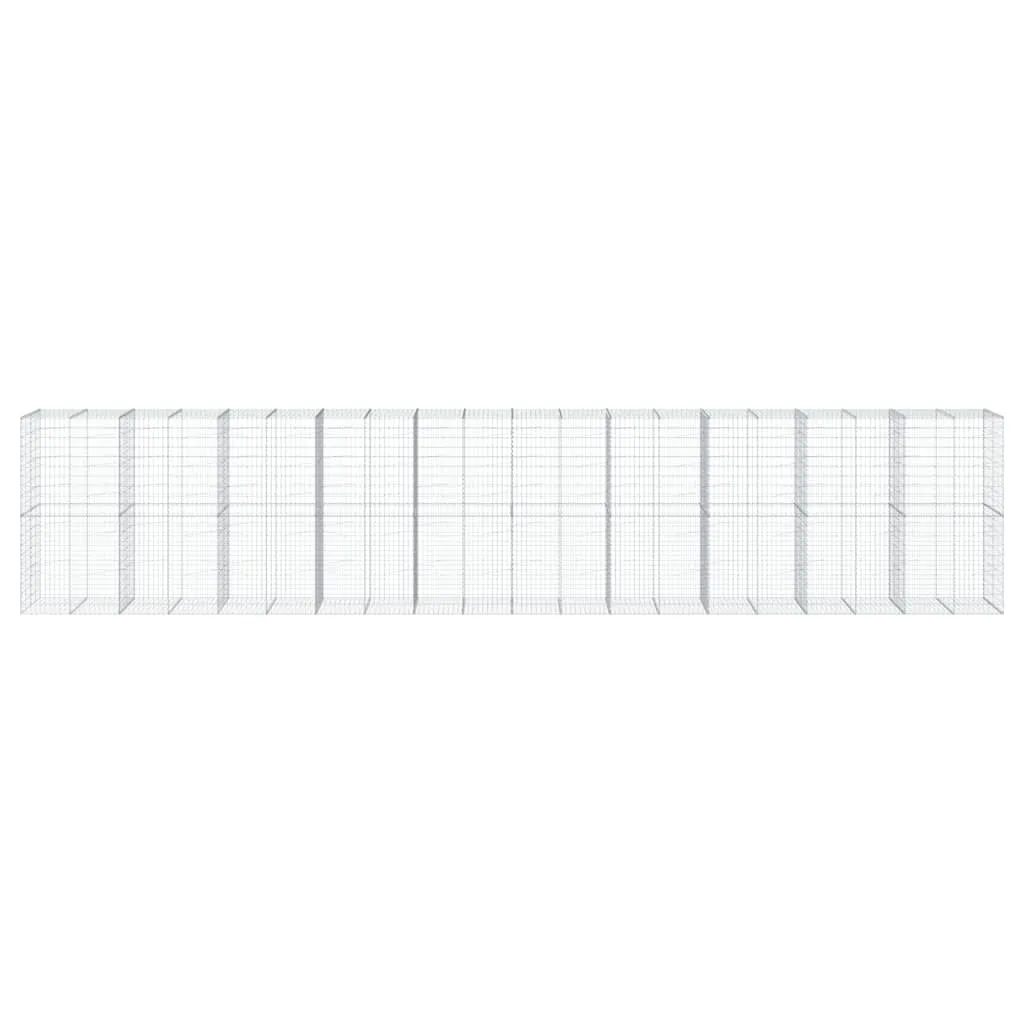 vidaXL Gabion Basket with Cover 1000x100x200 cm Galvanised Iron