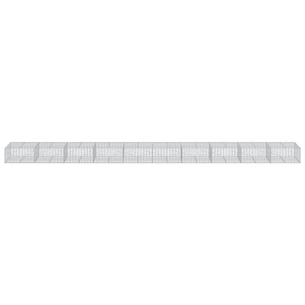 vidaXL Gabion Basket with Cover 1000x100x50 cm Galvanised Iron