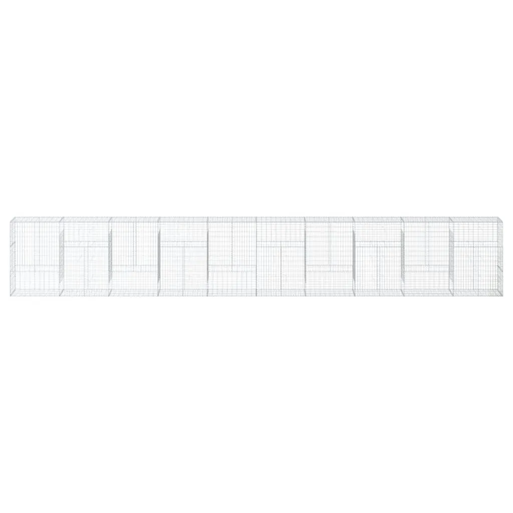 vidaXL Gabion Basket with Cover 1000x50x150 cm Galvanised Iron