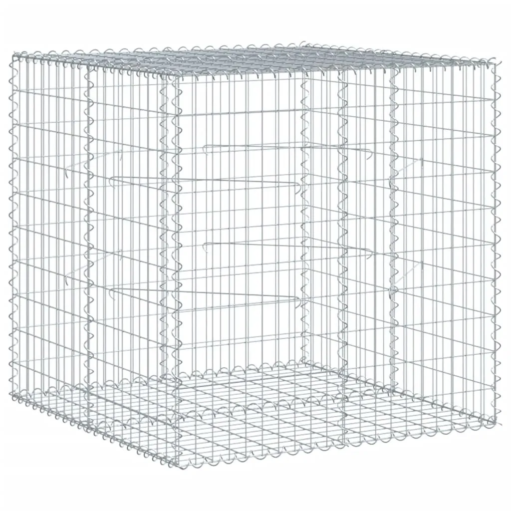 vidaXL Gabion Basket with Cover 100x100x100 cm Galvanised Iron
