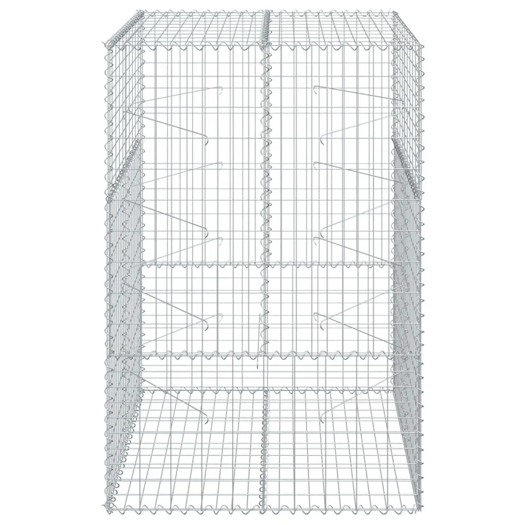 vidaXL Gabion Basket with Cover 100x100x150 cm Galvanised Iron