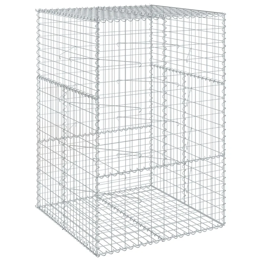 vidaXL Gabion Basket with Cover 100x100x150 cm Galvanised Iron