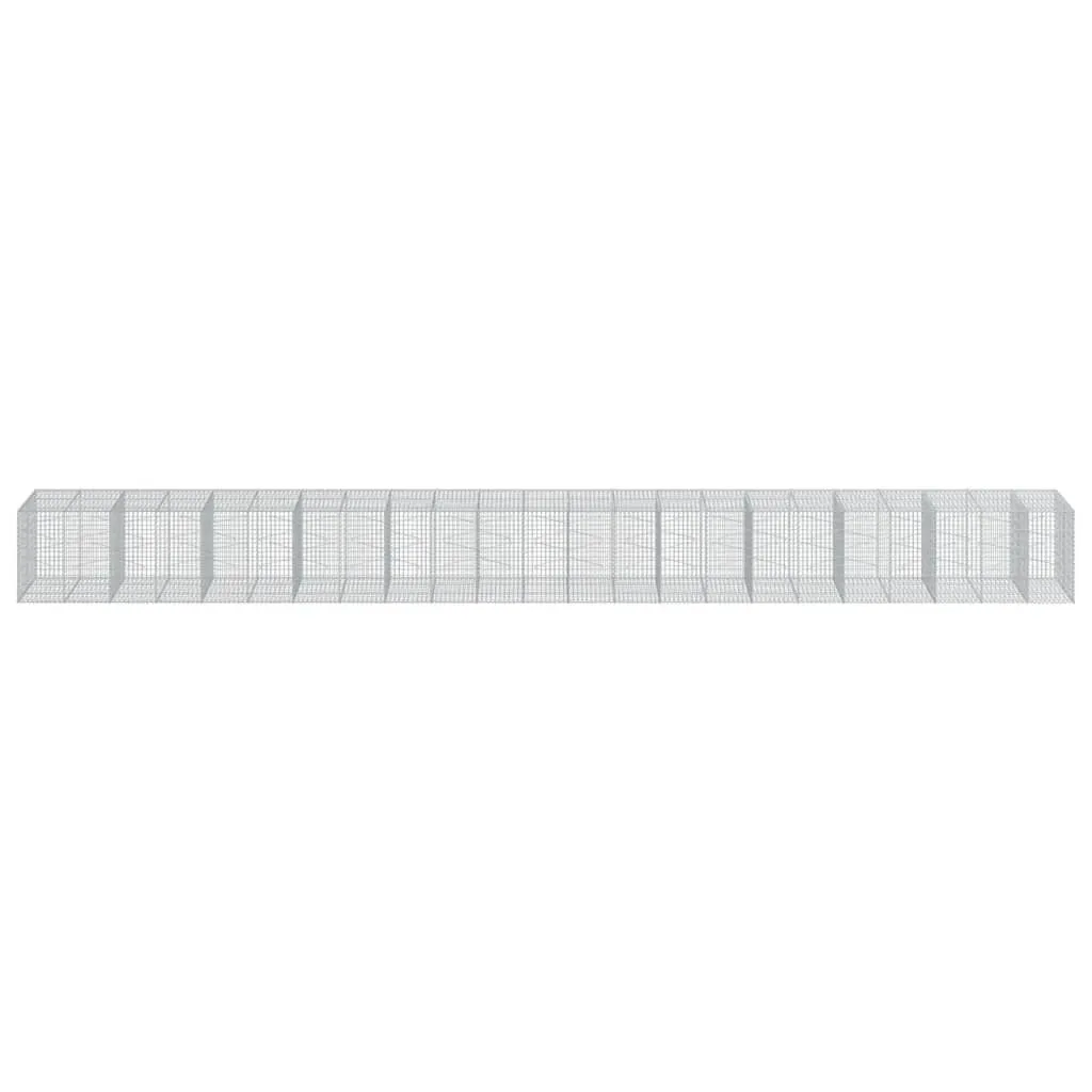 vidaXL Gabion Basket with Cover 1150x100x100 cm Galvanised Iron
