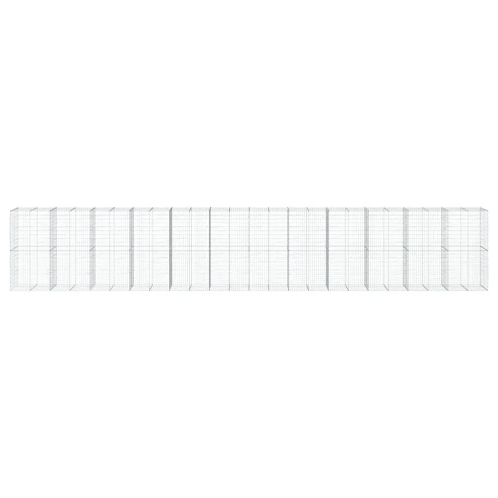 vidaXL Gabion Basket with Cover 1200x100x200 cm Galvanised Iron