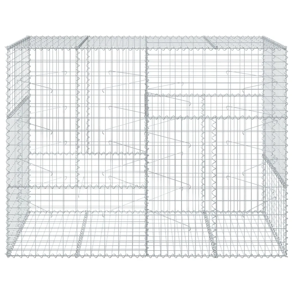 vidaXL Gabion Basket with Cover 200x100x150 cm Galvanised Iron