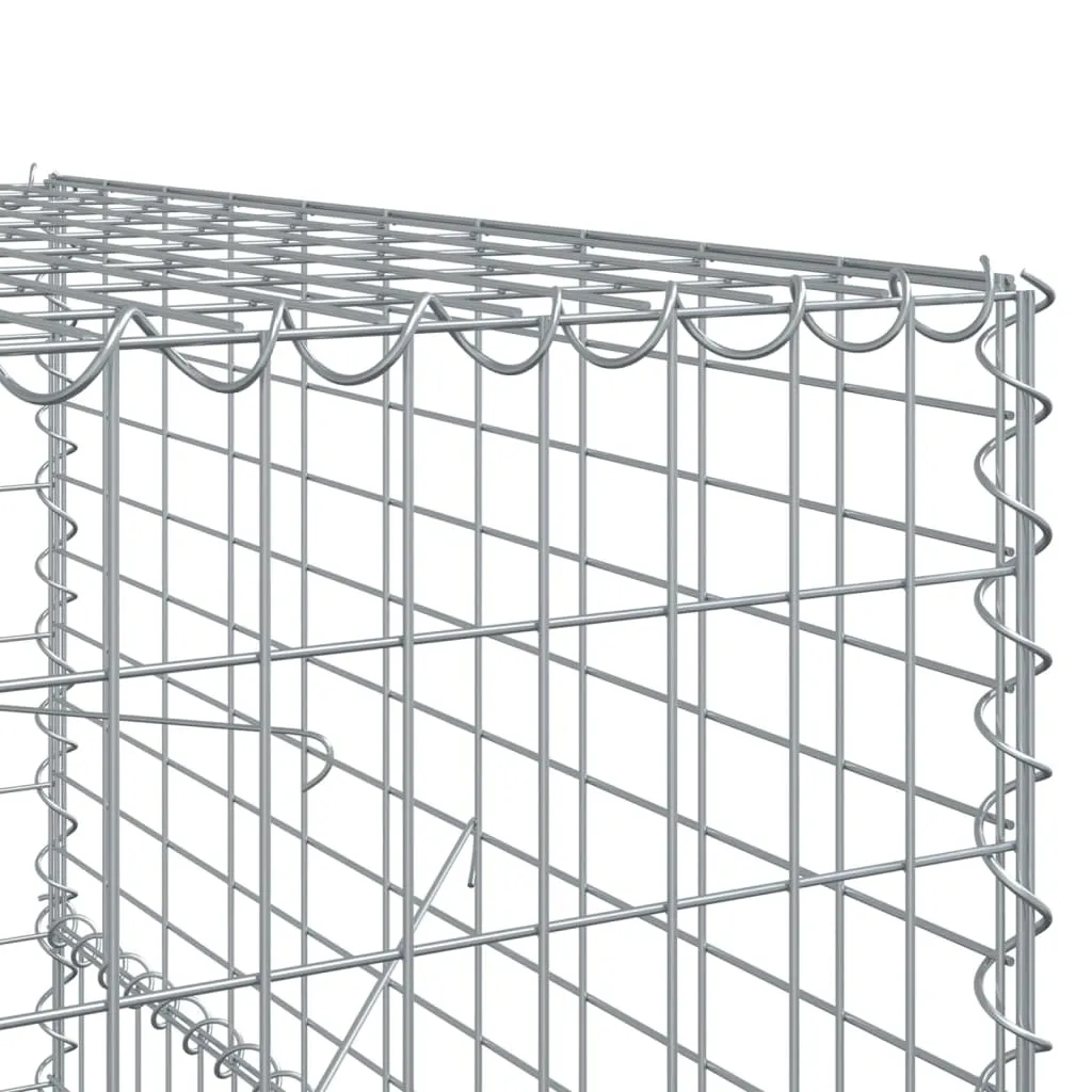 vidaXL Gabion Basket with Cover 200x100x150 cm Galvanised Iron