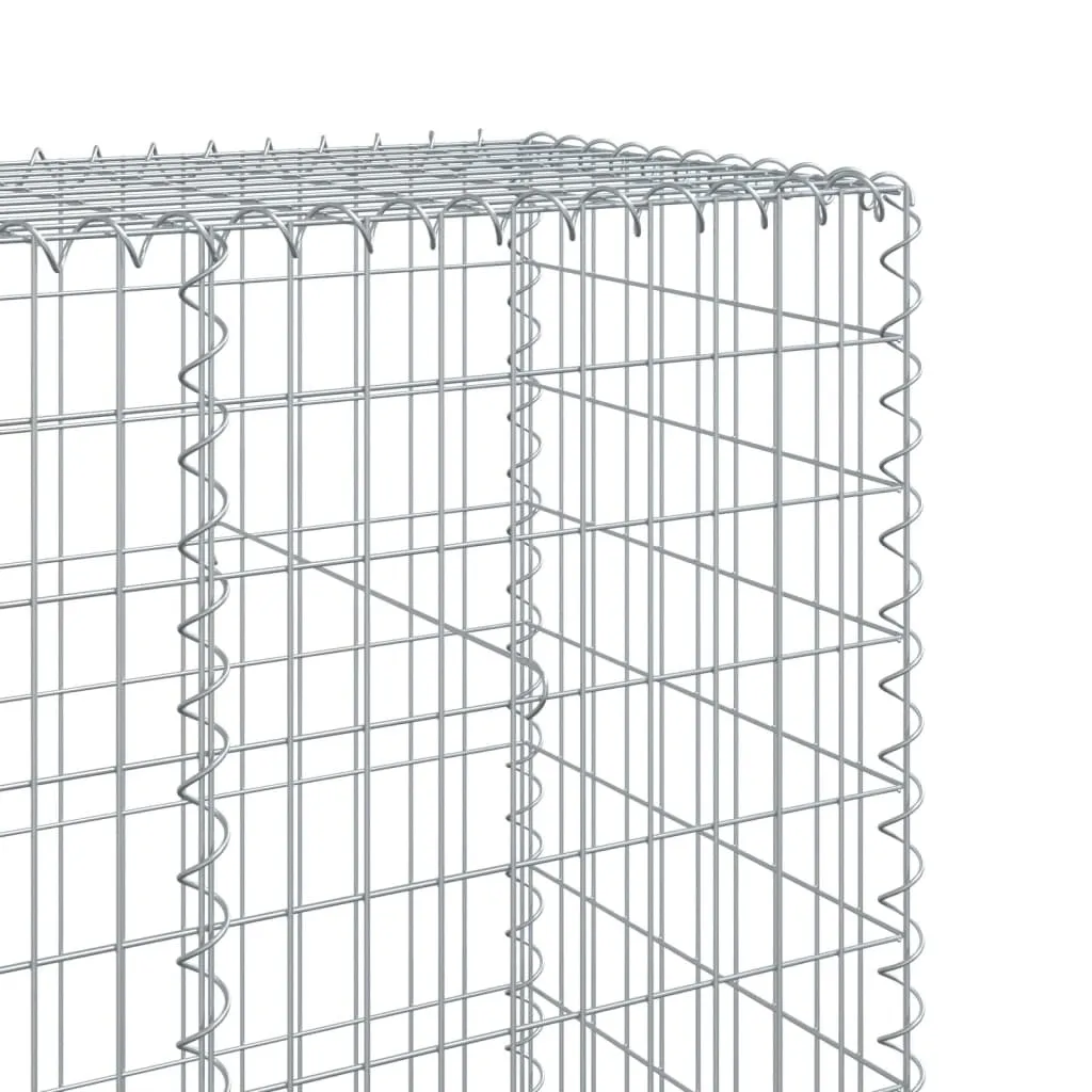 vidaXL Gabion Basket with Cover 200x50x200 cm Galvanised Iron