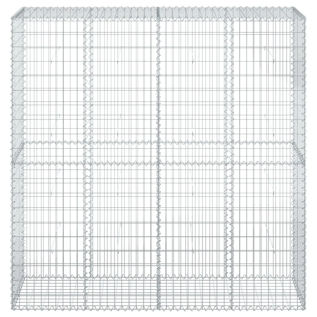 vidaXL Gabion Basket with Cover 200x50x200 cm Galvanised Iron