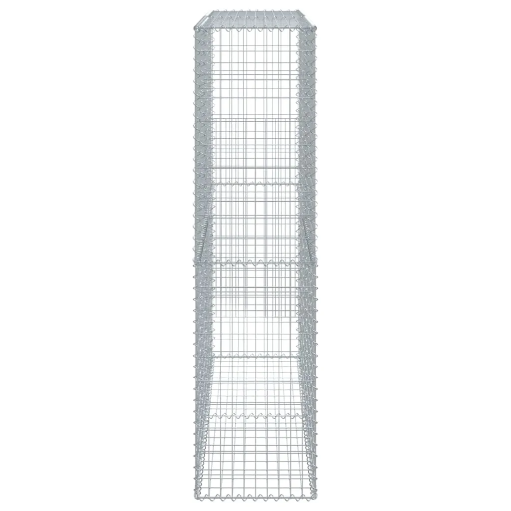 vidaXL Gabion Basket with Cover 200x50x200 cm Galvanised Iron