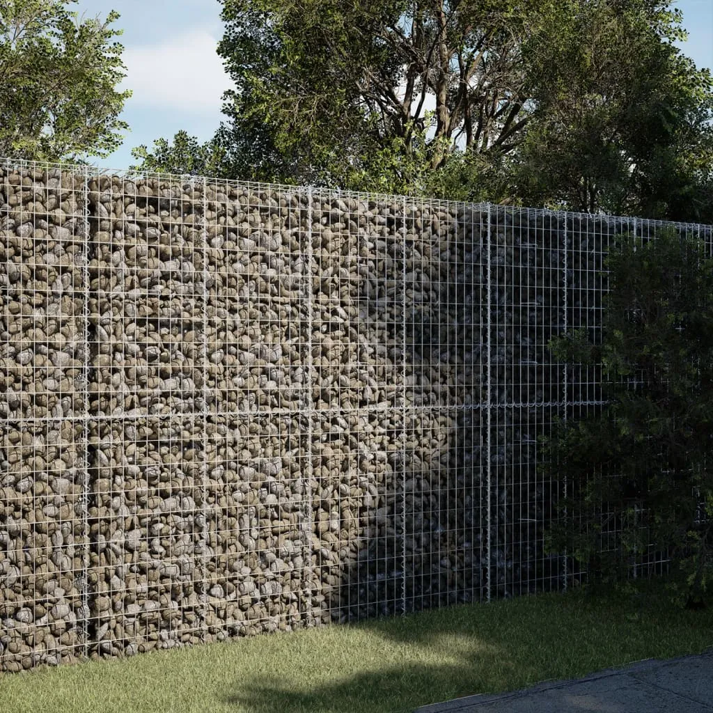 vidaXL Gabion Basket with Cover 200x50x200 cm Galvanised Iron
