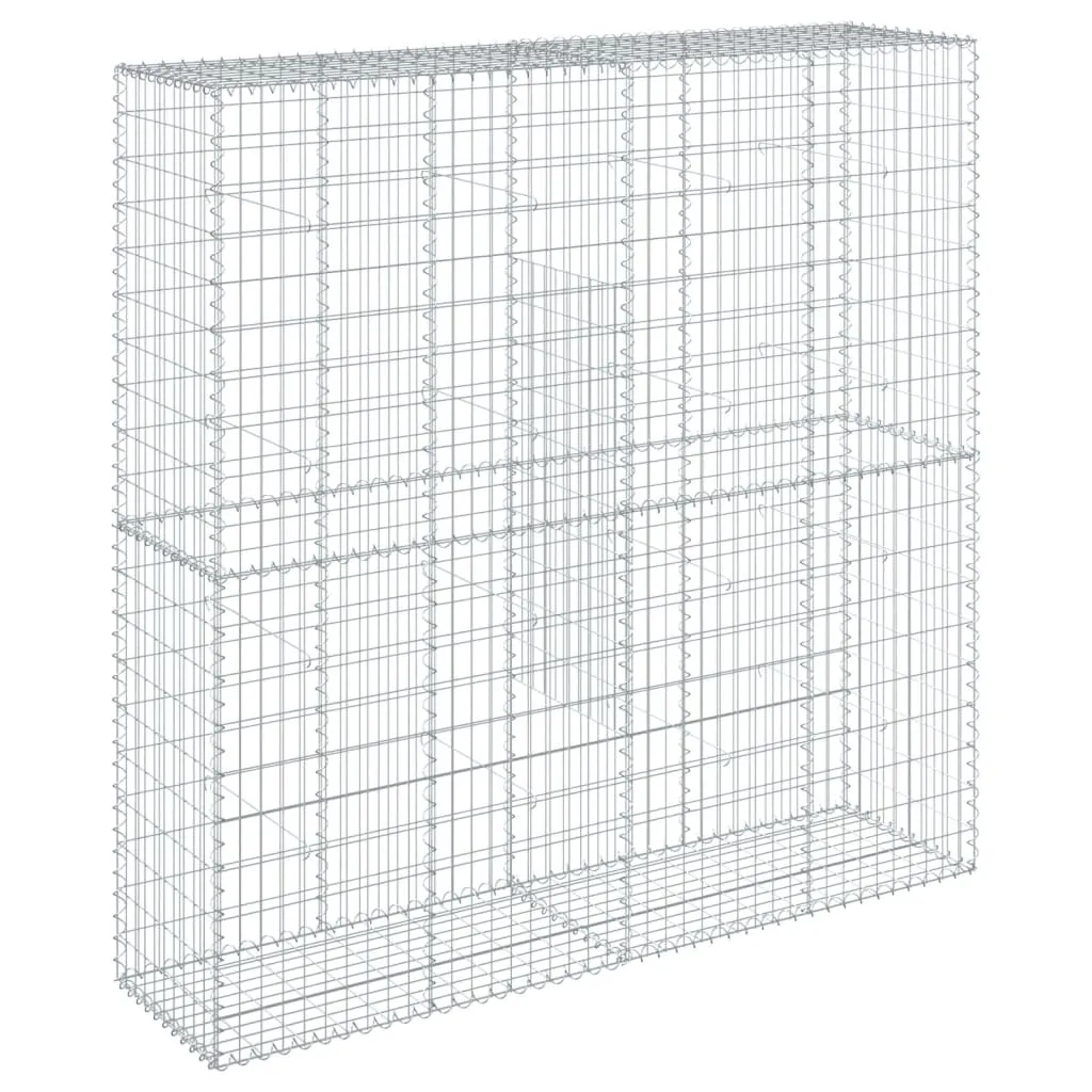 vidaXL Gabion Basket with Cover 200x50x200 cm Galvanised Iron