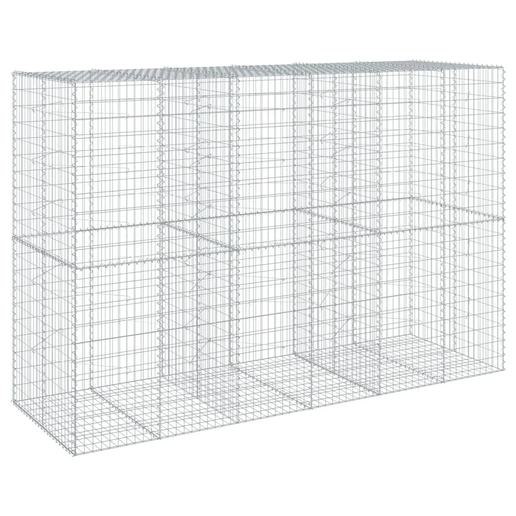 vidaXL Gabion Basket with Cover 300x100x200 cm Galvanised Iron
