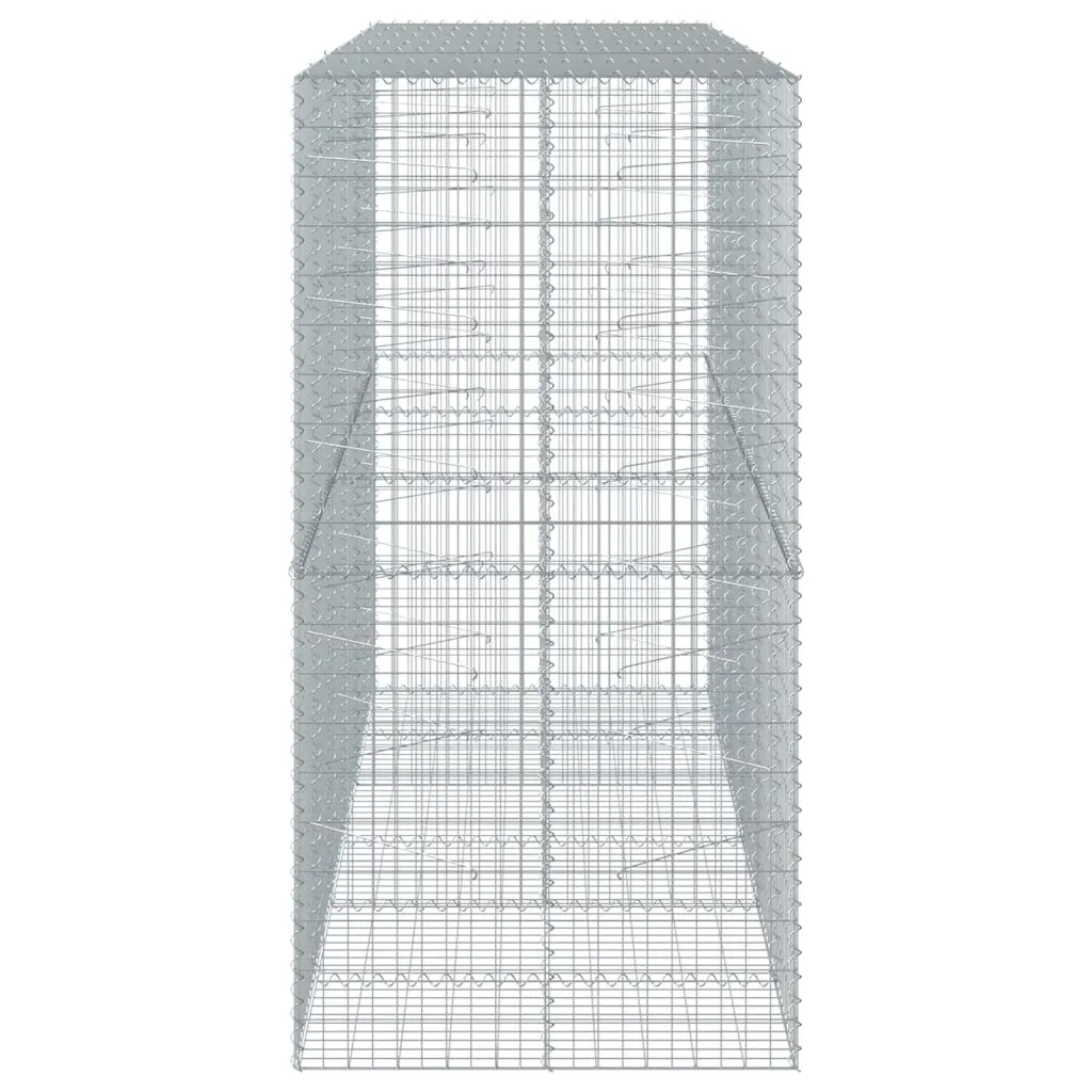 vidaXL Gabion Basket with Cover 300x100x200 cm Galvanised Iron
