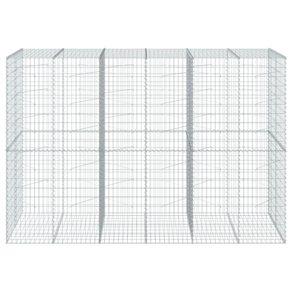 vidaXL Gabion Basket with Cover 300x100x200 cm Galvanised Iron
