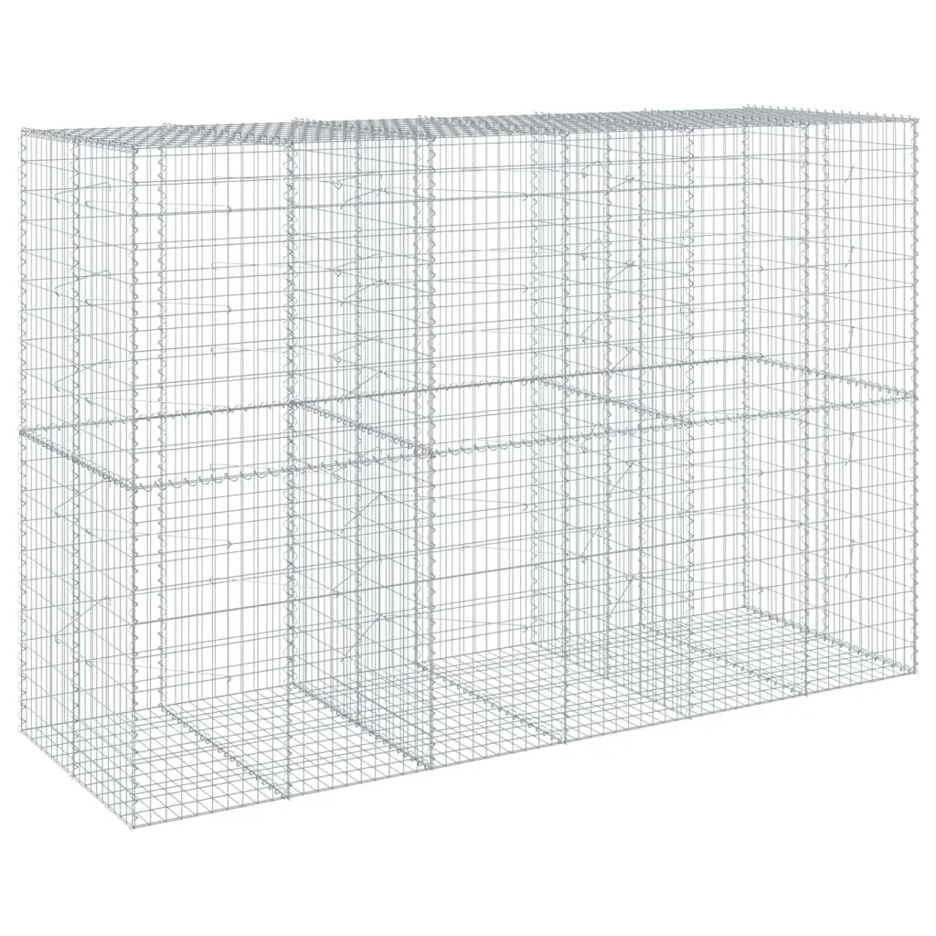 vidaXL Gabion Basket with Cover 300x100x200 cm Galvanised Iron