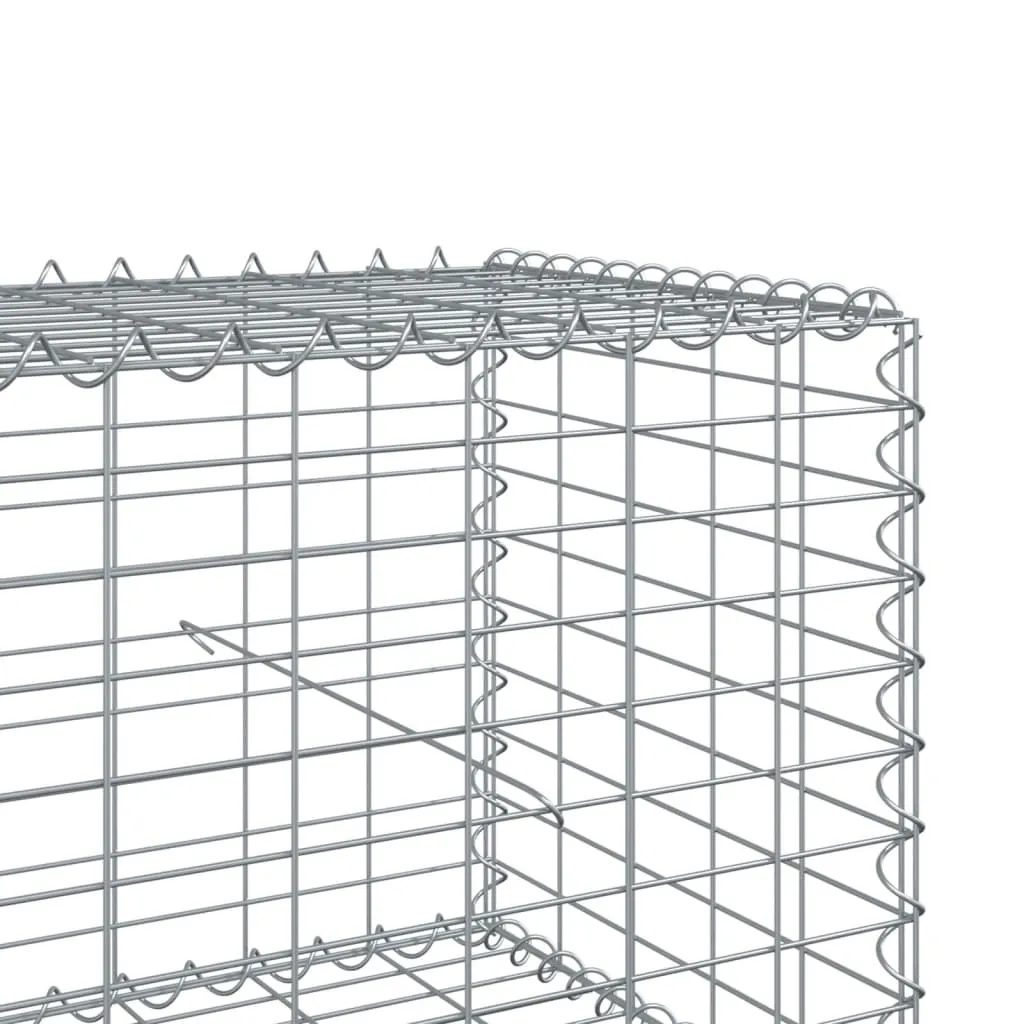 vidaXL Gabion Basket with Cover 300x100x50 cm Galvanised Iron