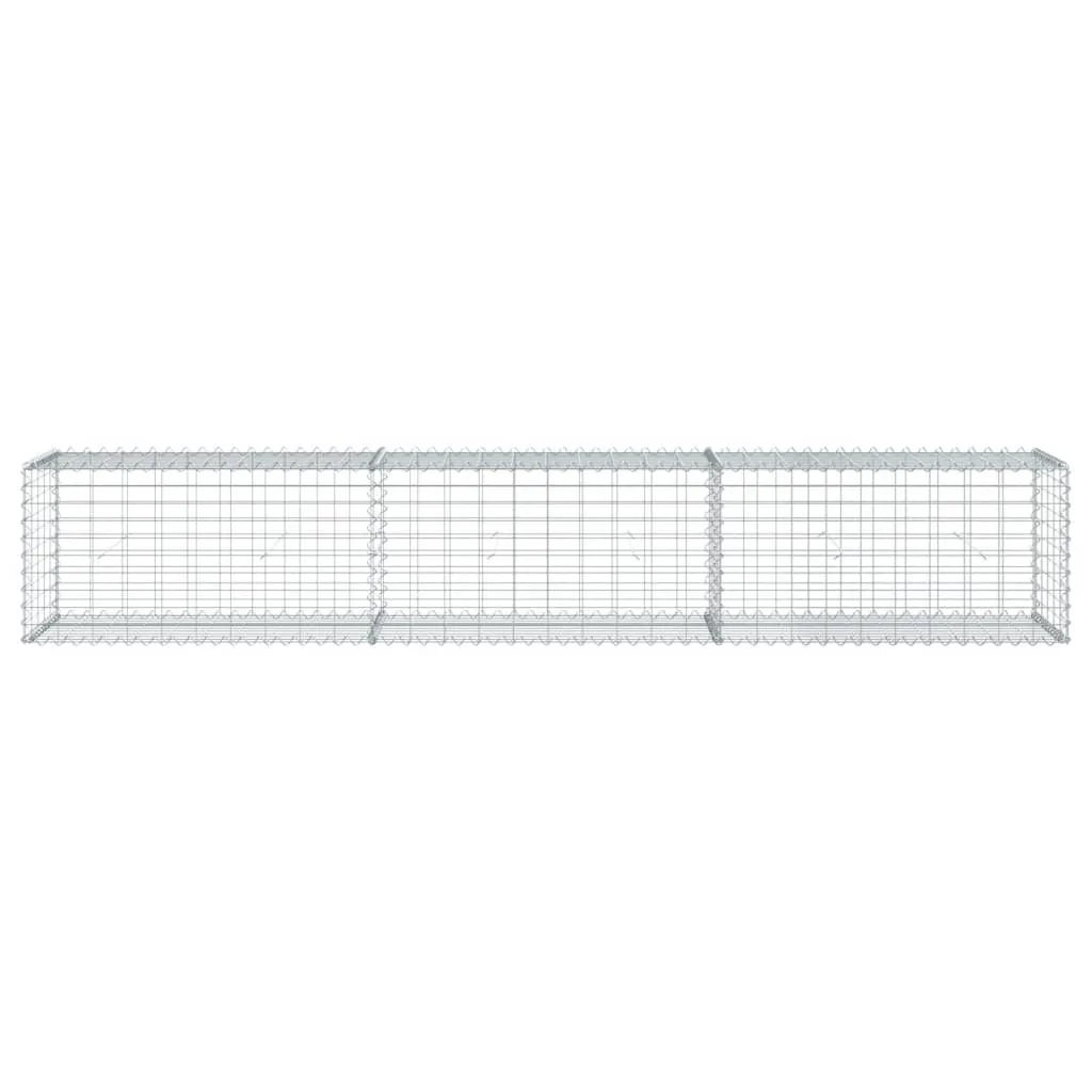 vidaXL Gabion Basket with Cover 300x50x50 cm Galvanised Iron