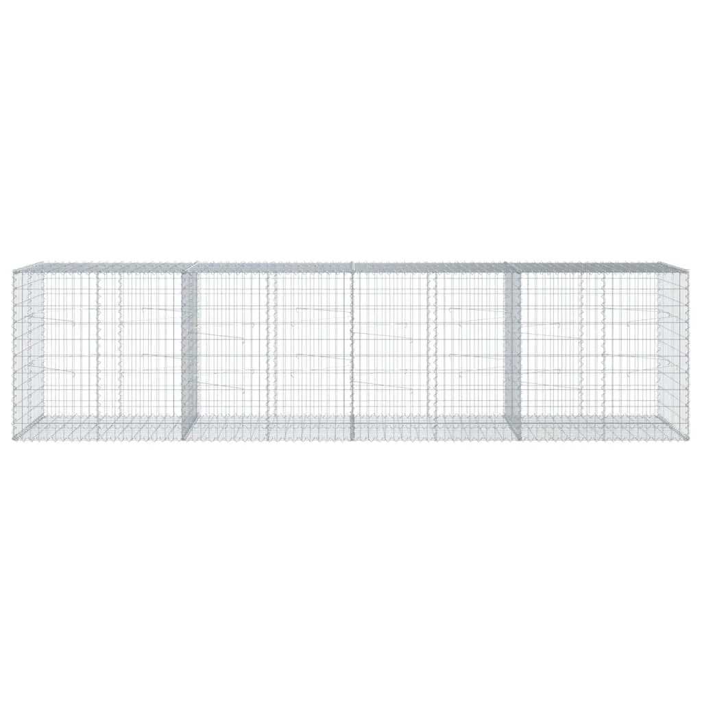 vidaXL Gabion Basket with Cover 400x100x100 cm Galvanised Iron