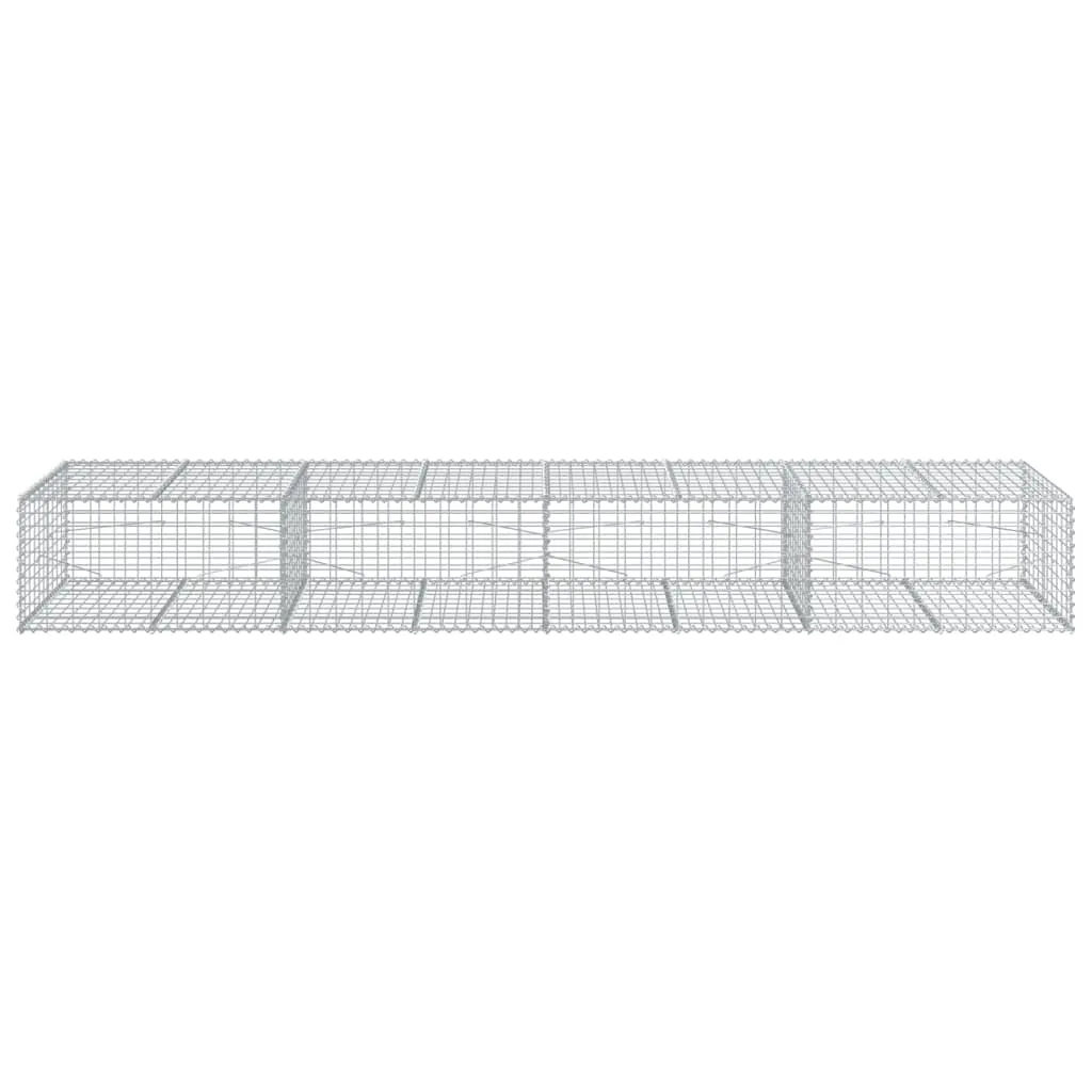 vidaXL Gabion Basket with Cover 400x100x50 cm Galvanised Iron