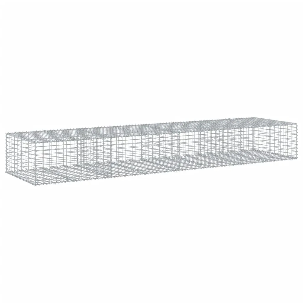 vidaXL Gabion Basket with Cover 400x100x50 cm Galvanised Iron
