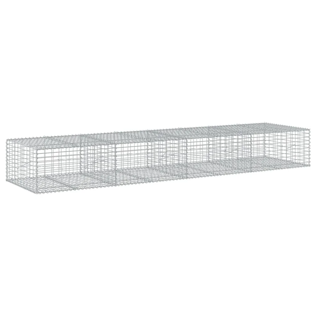 vidaXL Gabion Basket with Cover 400x100x50 cm Galvanised Iron